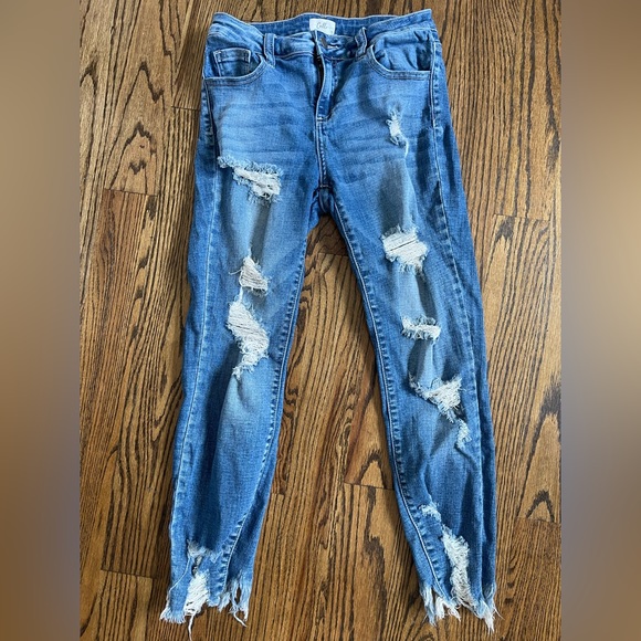 Cello Vici distressed destroyed ankle jeans 5 26 - Picture 1 of 5